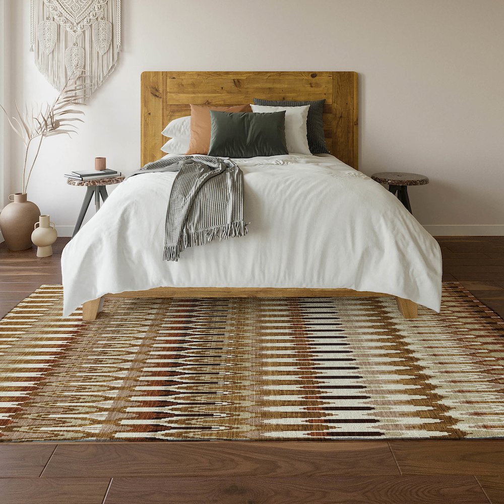Premium Machine Washable Mayfield AMF860 Terracotta 9' x 12' Rug. Picture 6