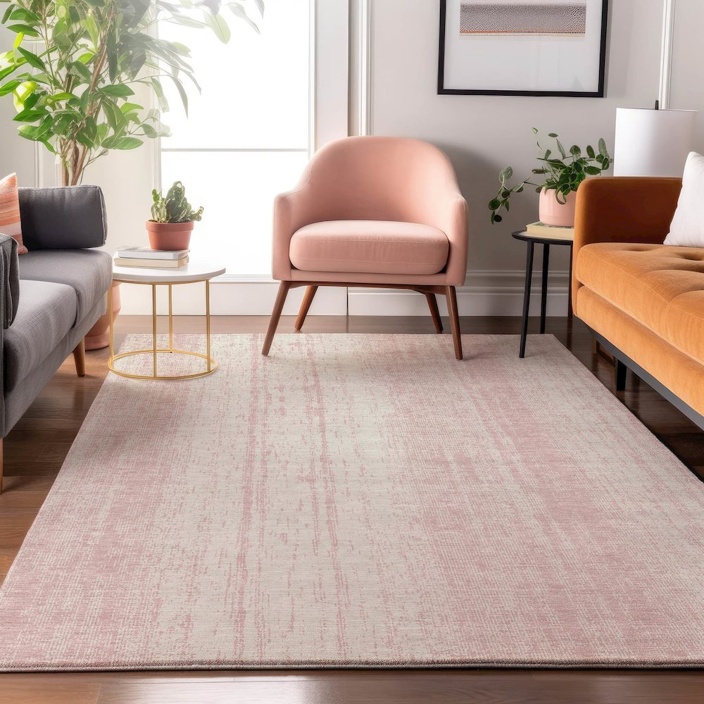 Premium Machine Washable Mayfield AMF861 Pink 9' x 12' Rug. Picture 5