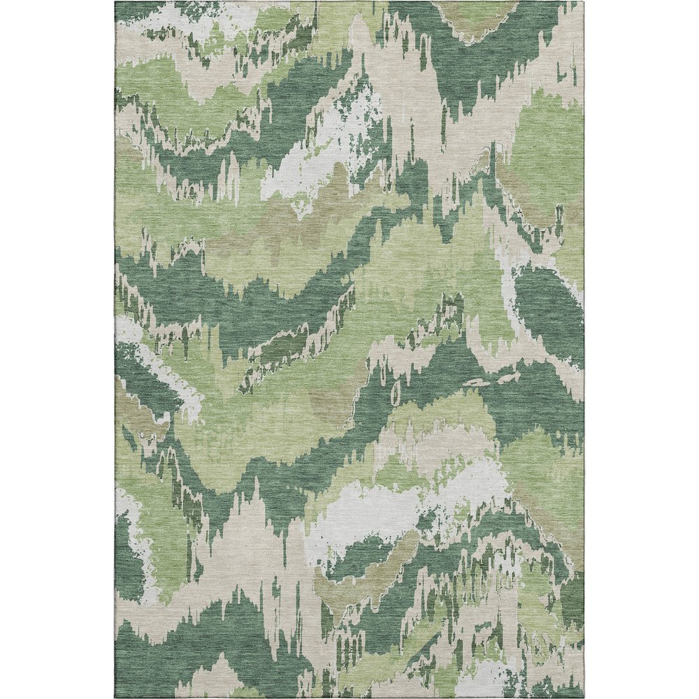 Premium Machine Washable Mayfield AMF865 Green 9' x 12' Rug. Picture 1