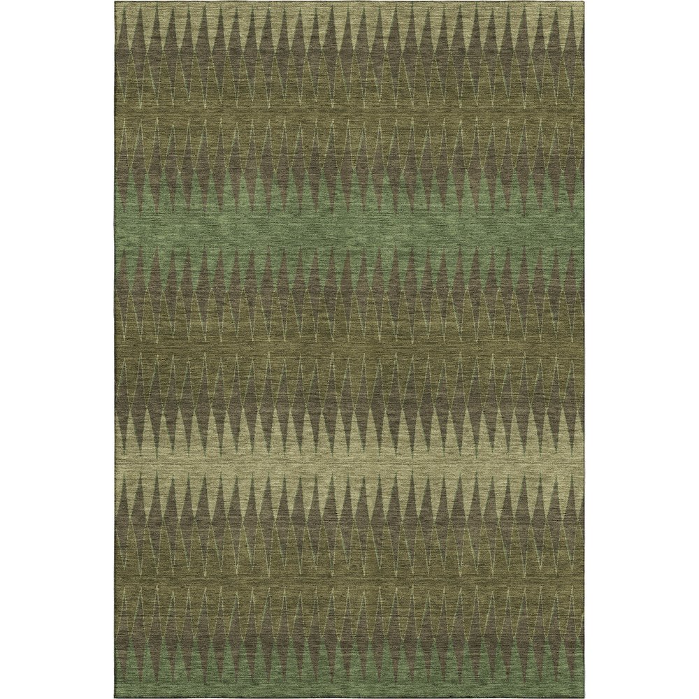 Premium Machine Washable Mayfield AMF867 Olive 9' x 12' Rug. Picture 1