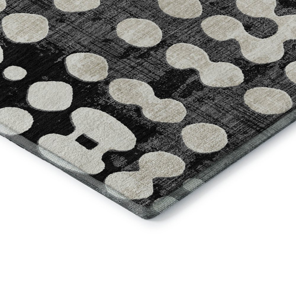 Premium Machine Washable Mayfield AMF869 Black 5' x 7'6" Rug. Picture 3