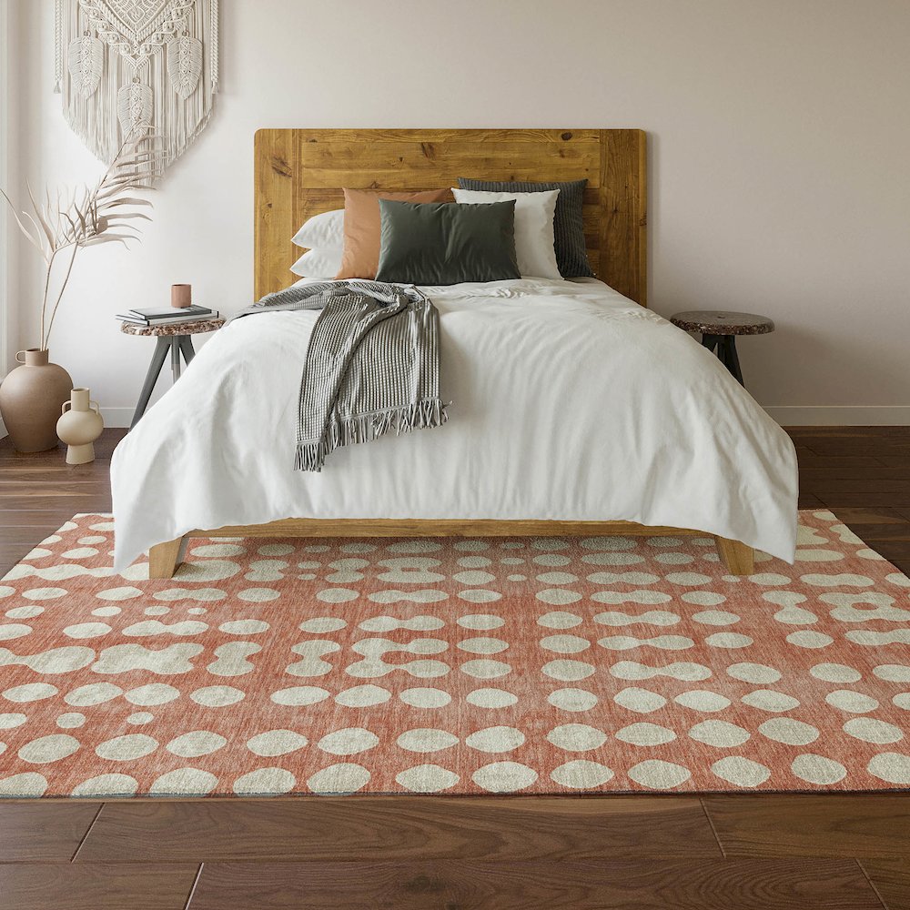 Premium Machine Washable Mayfield AMF869 Salmon 9' x 12' Rug. Picture 6
