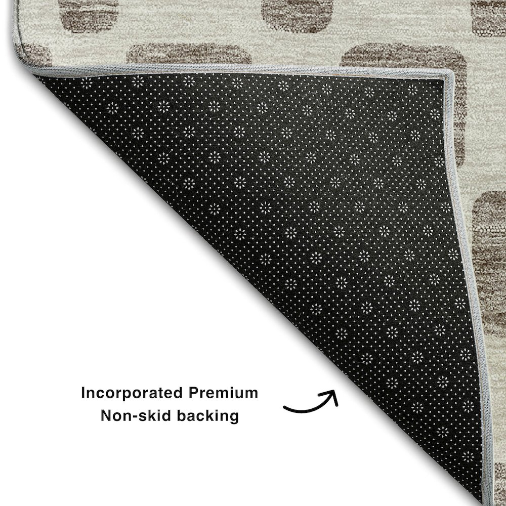 Premium Machine Washable Mayfield AMF871 Taupe 5' x 7'6" Rug. Picture 2
