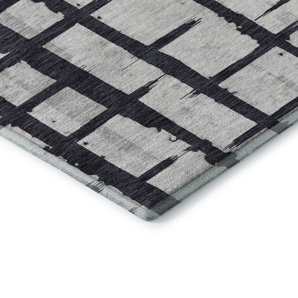 Premium Machine Washable Mayfield AMF872 Black 5' x 7'6" Rug. Picture 3