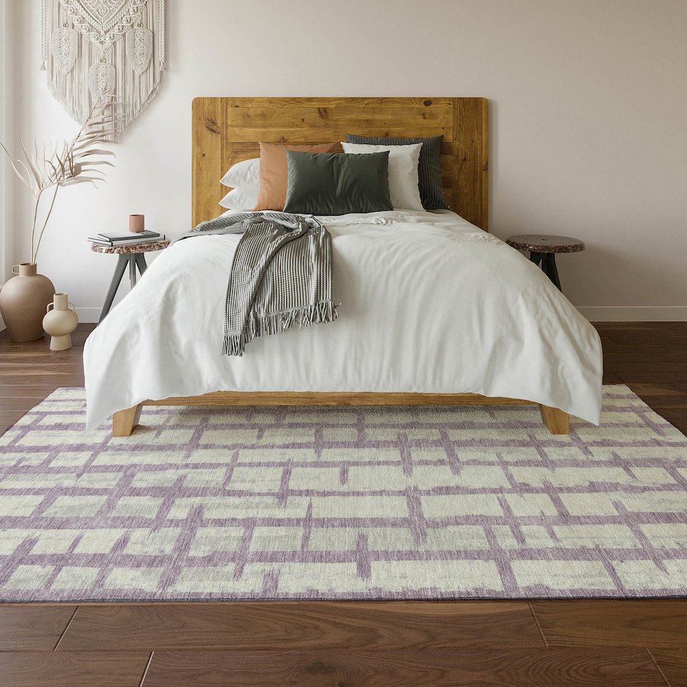 Premium Machine Washable Mayfield AMF872 Lavender 9' x 12' Rug. Picture 6