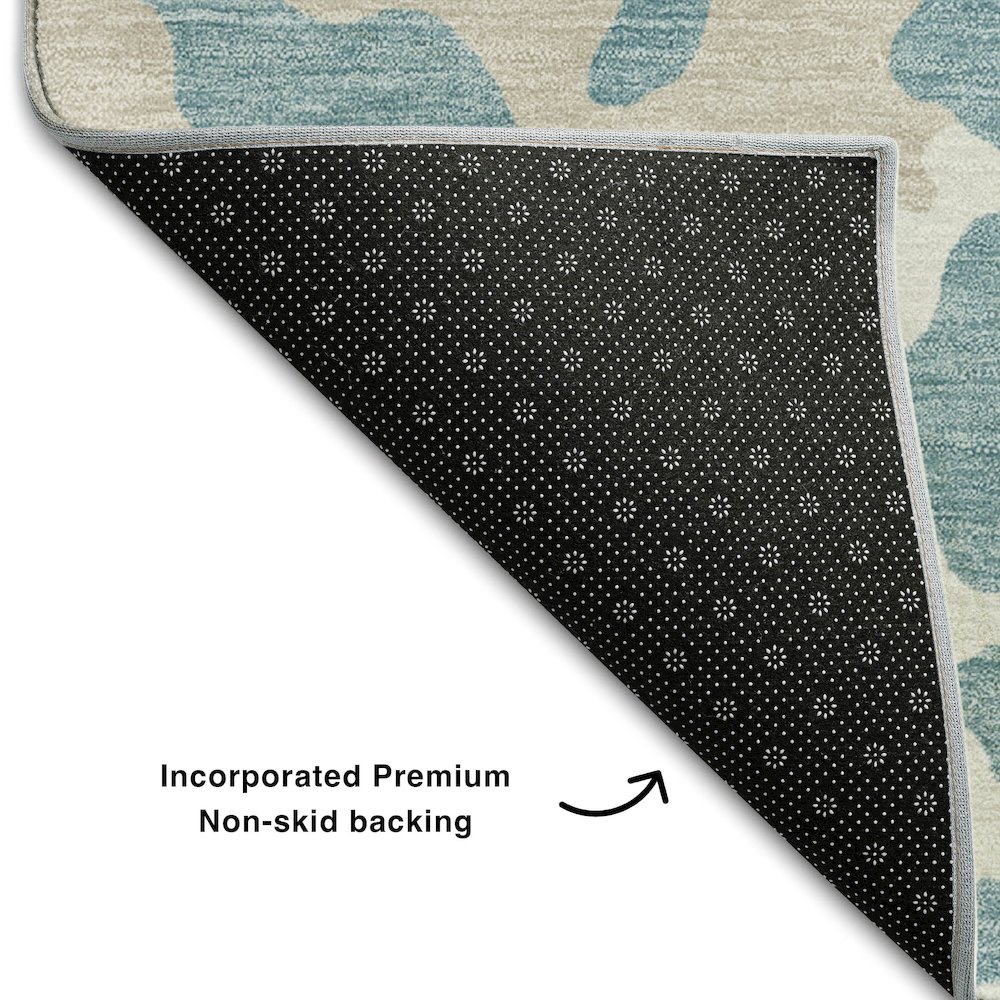 Premium Machine Washable Mayfield AMF873 Teal 5' x 7'6" Rug. Picture 2