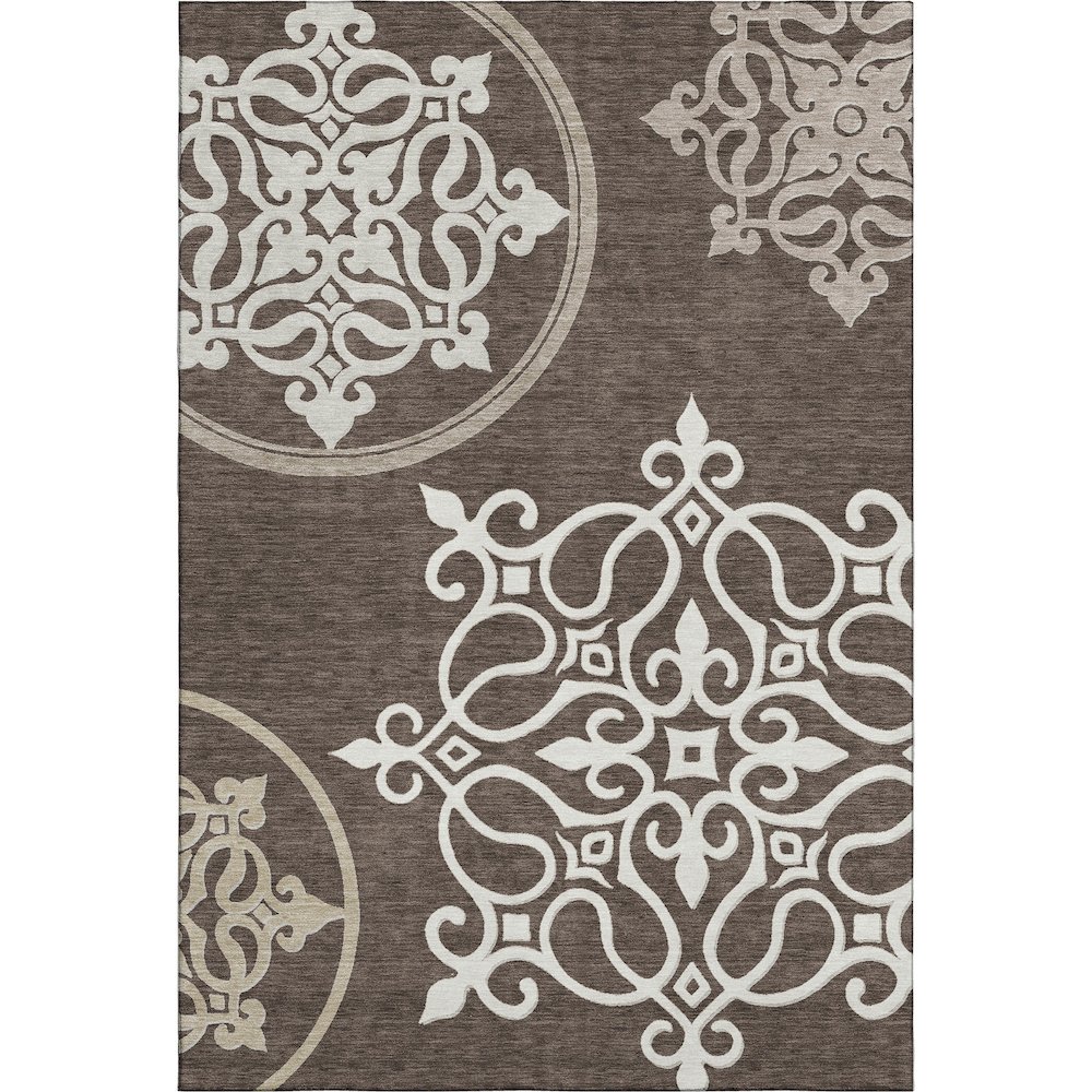 Premium Machine Washable Mayfield AMF874 Chocolate 9' x 12' Rug. Picture 1