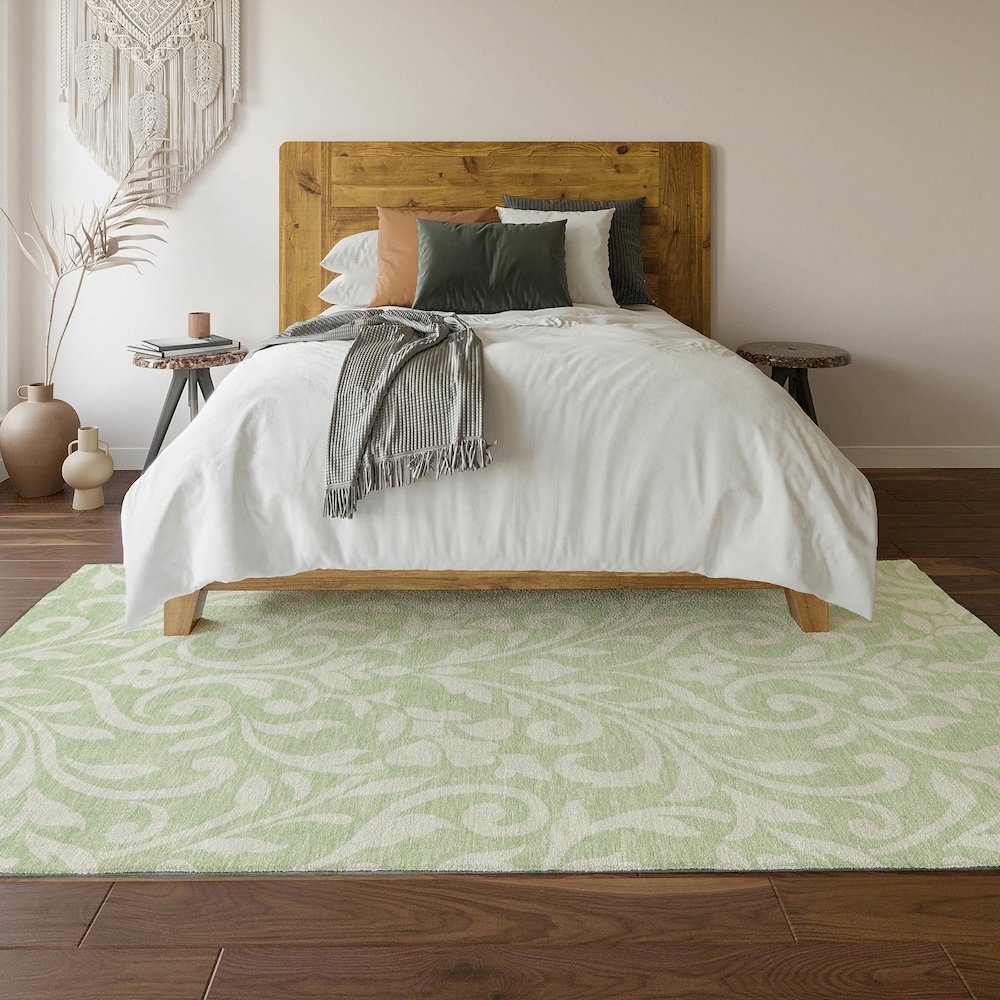 Premium Machine Washable Mayfield AMF875 Aloe 9' x 12' Rug. Picture 6