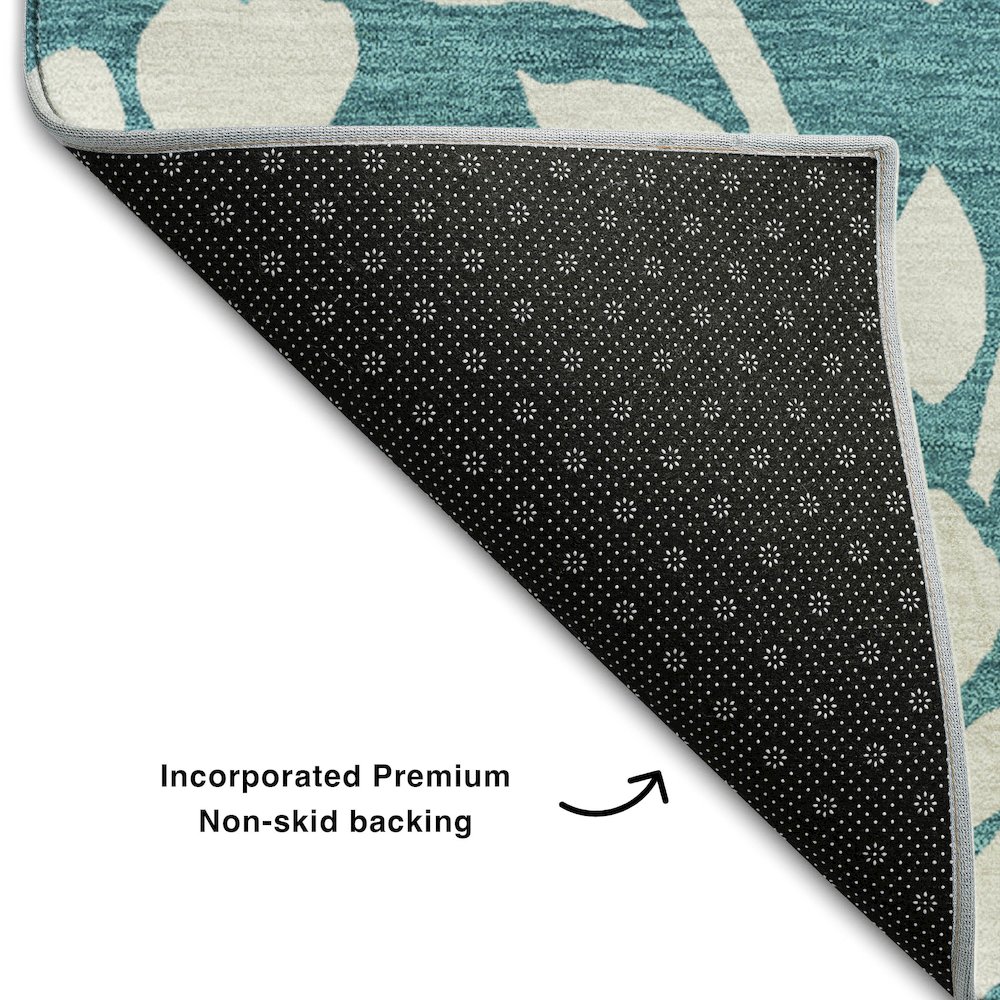 Premium Machine Washable Mayfield AMF875 Teal 5' x 7'6" Rug. Picture 2