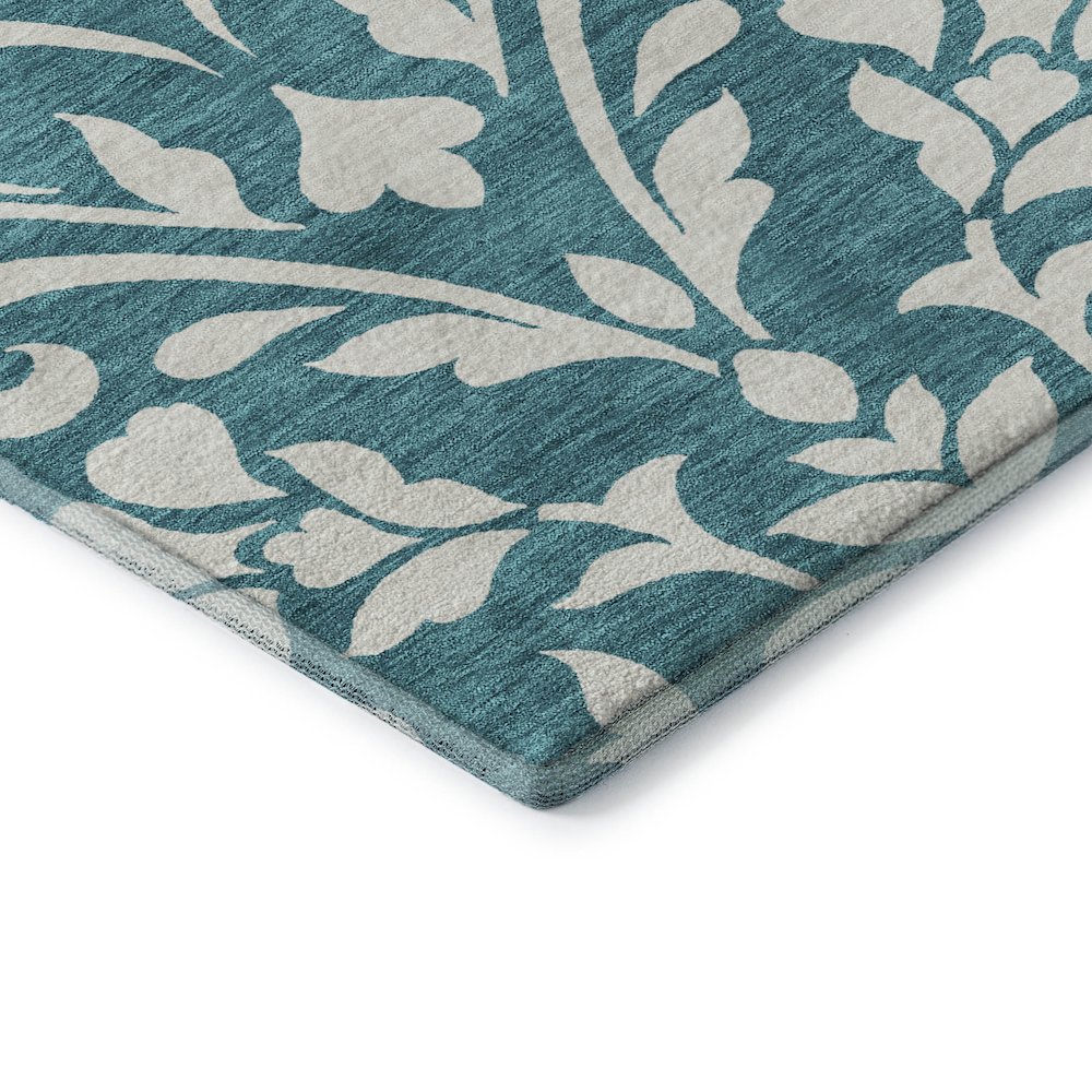 Premium Machine Washable Mayfield AMF875 Teal 5' x 7'6" Rug. Picture 3