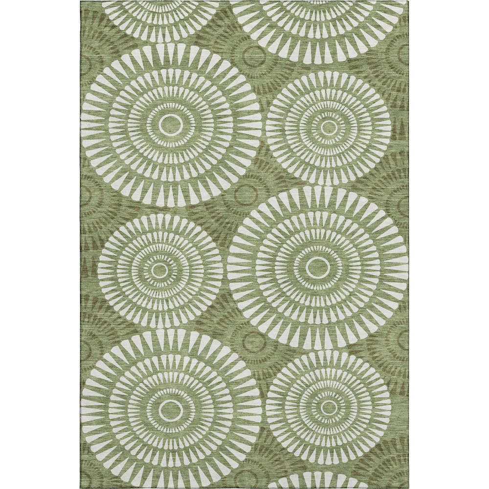 Premium Machine Washable Mayfield AMF877 Green 9' x 12' Rug. Picture 1