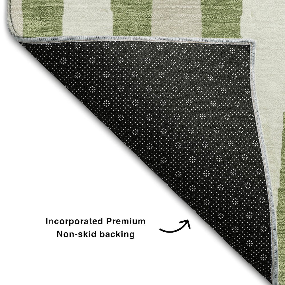 Premium Machine Washable Mayfield AMF881 Green 5' x 7'6" Rug. Picture 2