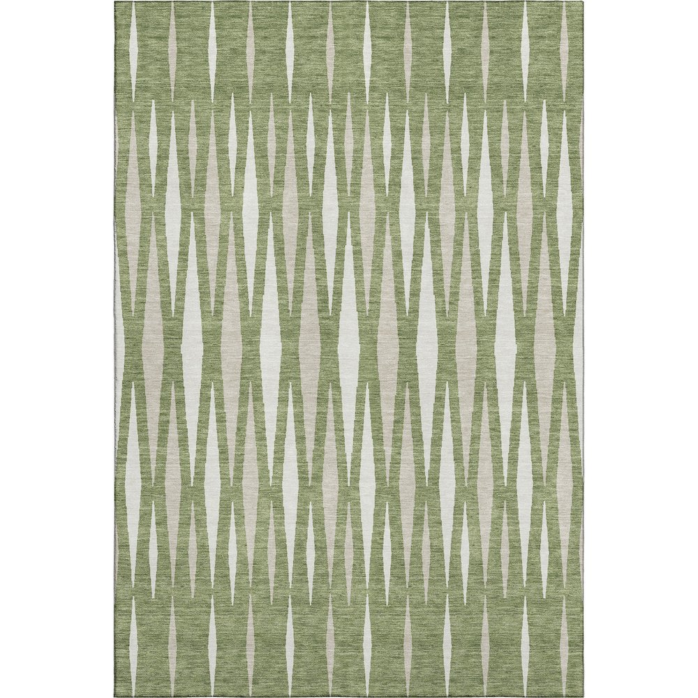 Premium Machine Washable Mayfield AMF881 Green 9' x 12' Rug. Picture 1
