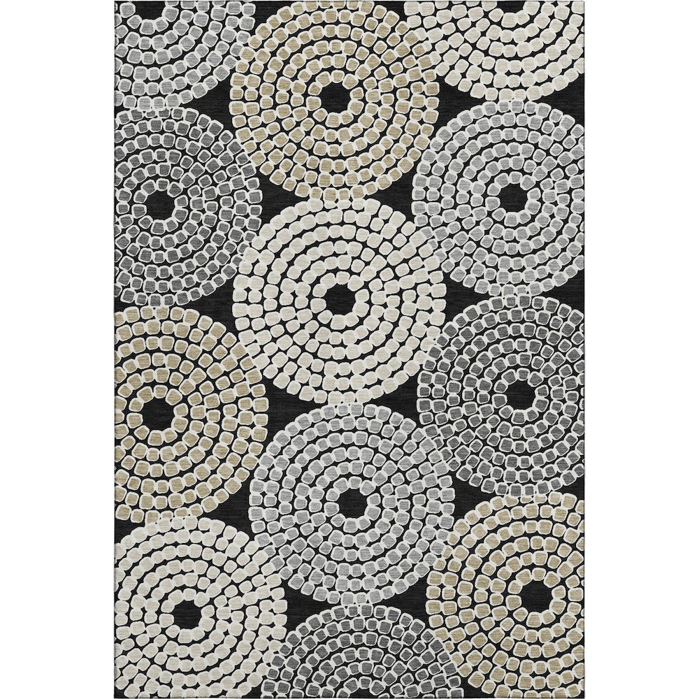 Premium Machine Washable Mayfield AMF882 Black 9' x 12' Rug. Picture 1