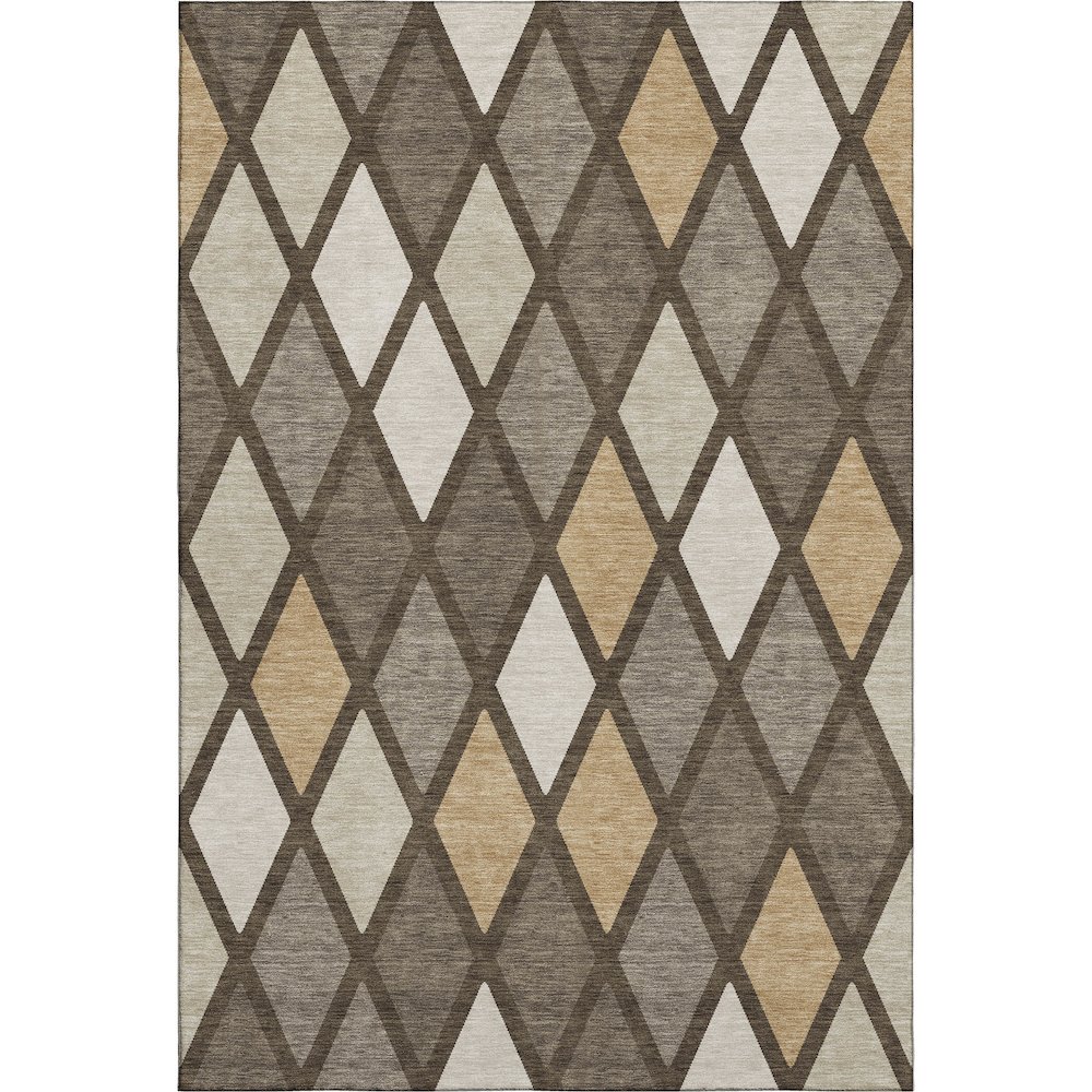 Premium Machine Washable Mayfield AMF887 Brown 9' x 12' Rug. Picture 1