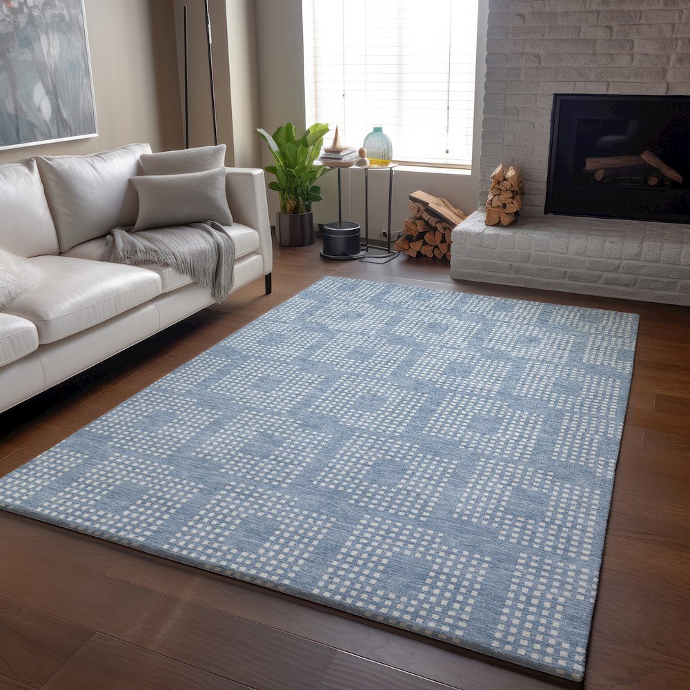Premium Machine Washable Mayfield AMF890 Sky 9' x 12' Rug. Picture 6