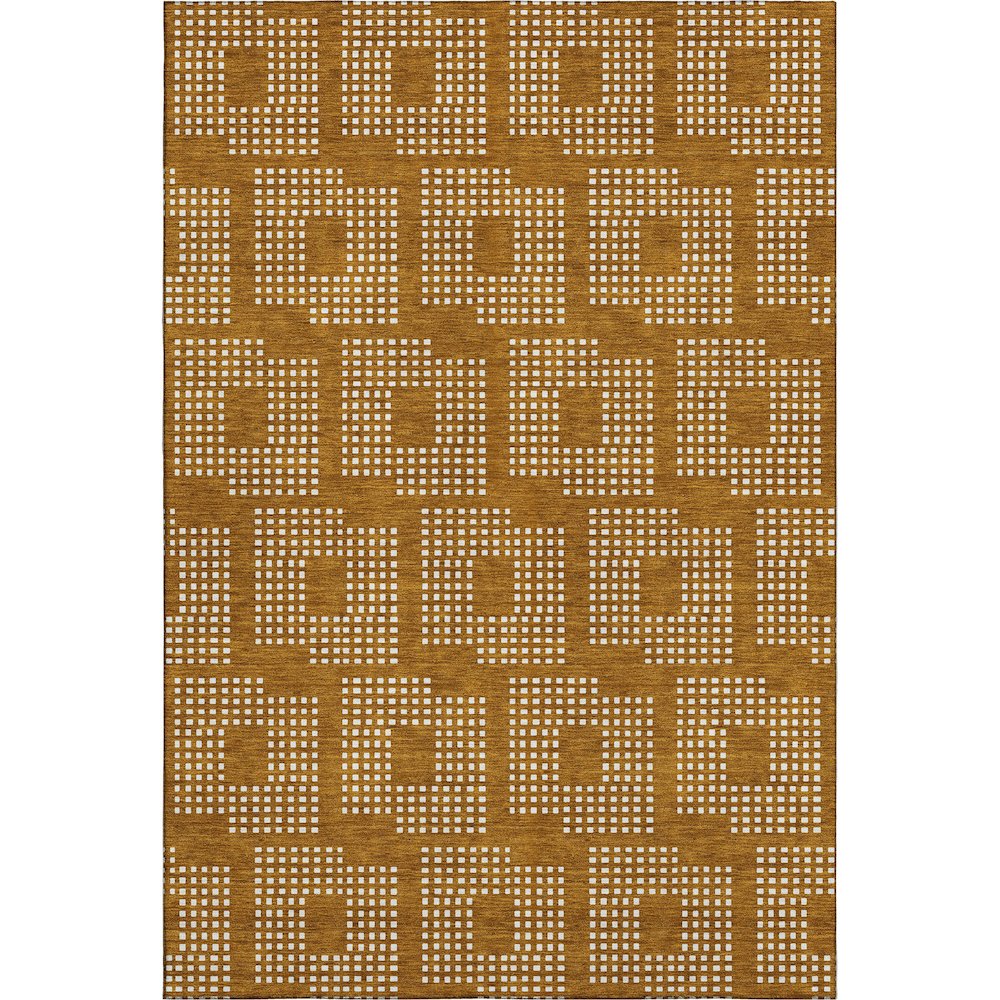 Premium Machine Washable Mayfield AMF890 Terracotta 9' x 12' Rug. Picture 1