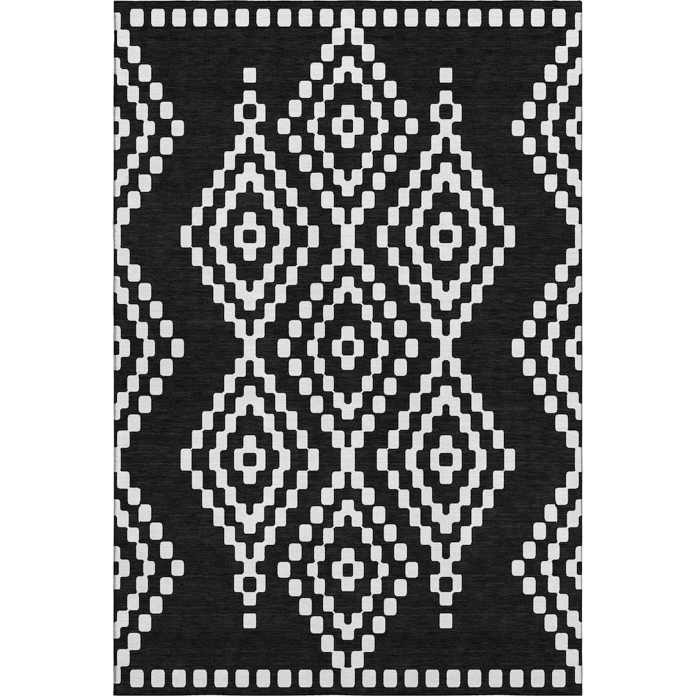 Premium Machine Washable Mayfield AMF891 Black 9' x 12' Rug. Picture 1