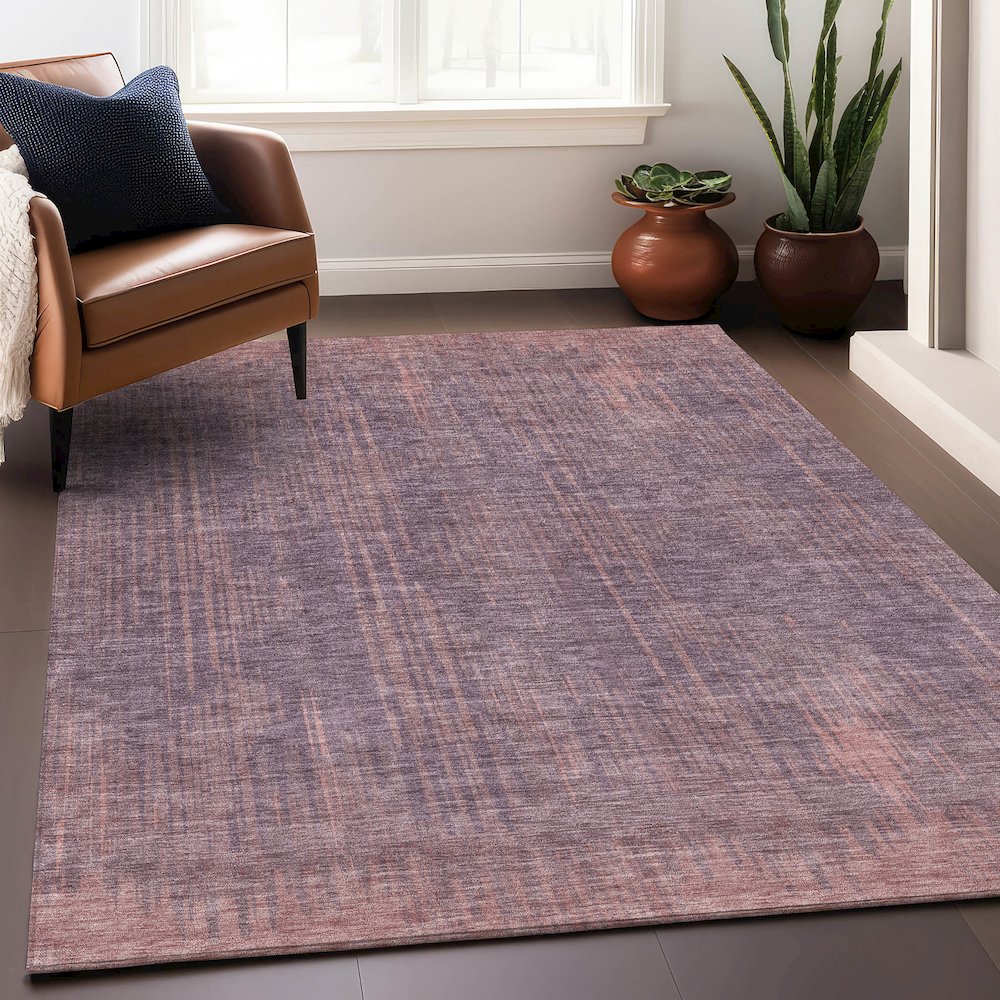 Premium Machine Washable Mayfield AMF893 Mauve 9' x 12' Rug. Picture 5