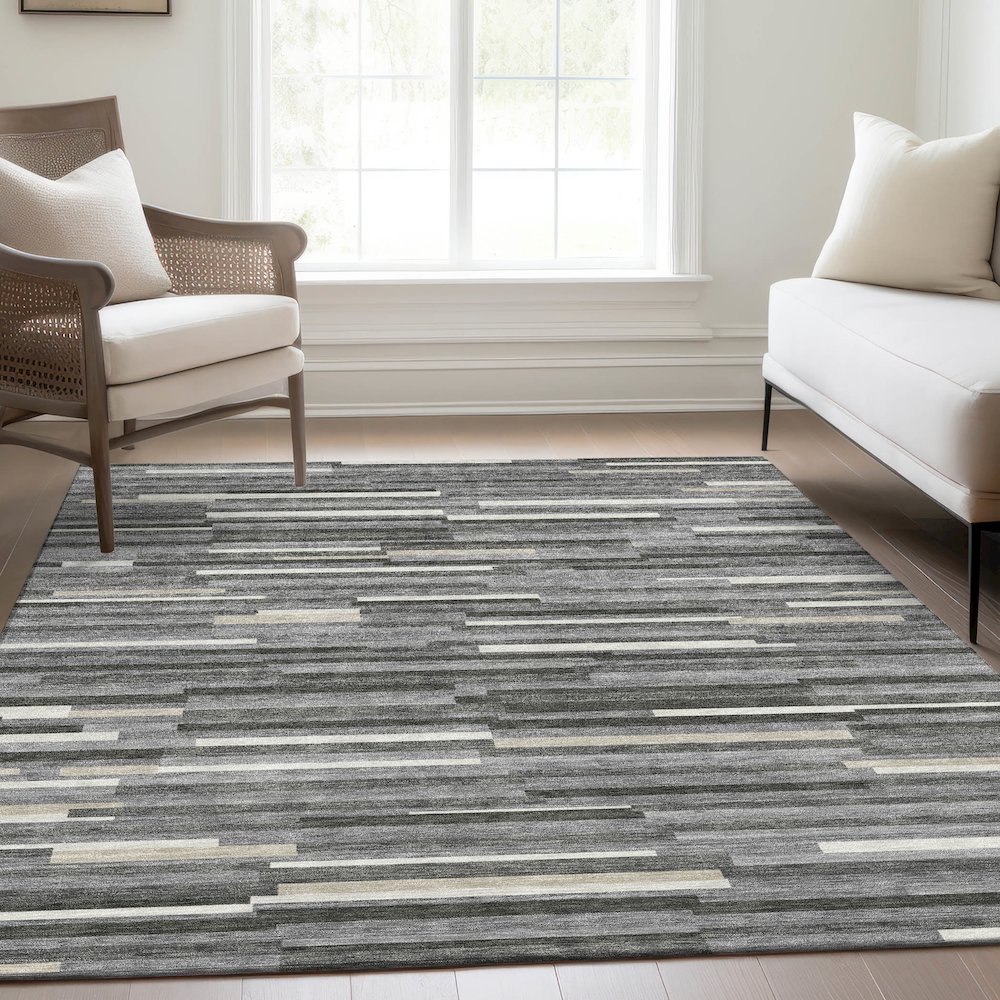 Premium Machine Washable Mayfield AMF894 Gray 9' x 12' Rug. Picture 6