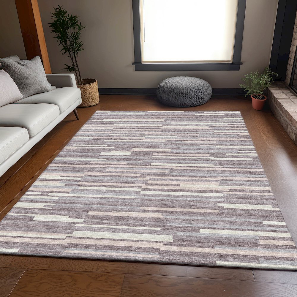 Premium Machine Washable Mayfield AMF894 Lavender 9' x 12' Rug. Picture 6