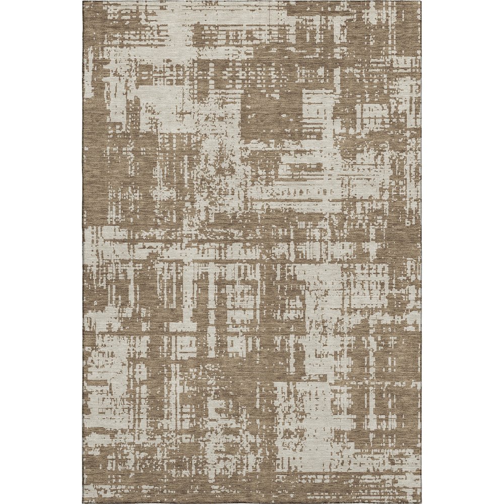 Premium Machine Washable Mayfield AMF895 Brown 9' x 12' Rug. Picture 1