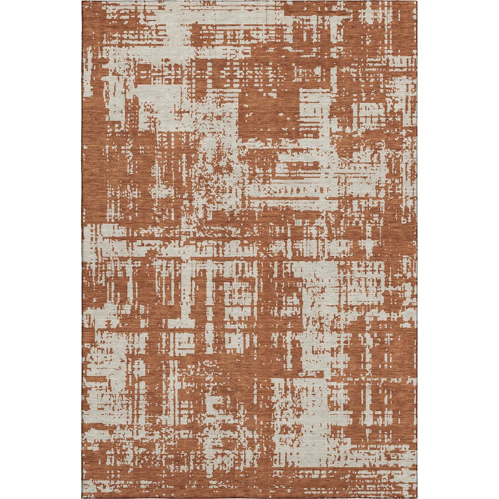 Premium Machine Washable Mayfield AMF895 Paprika 9' x 12' Rug. Picture 1