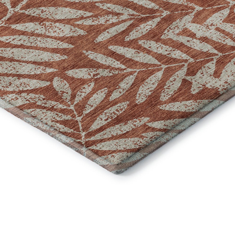 Premium Machine Washable Mayfield AMF899 Paprika 5' x 7'6" Rug. Picture 3