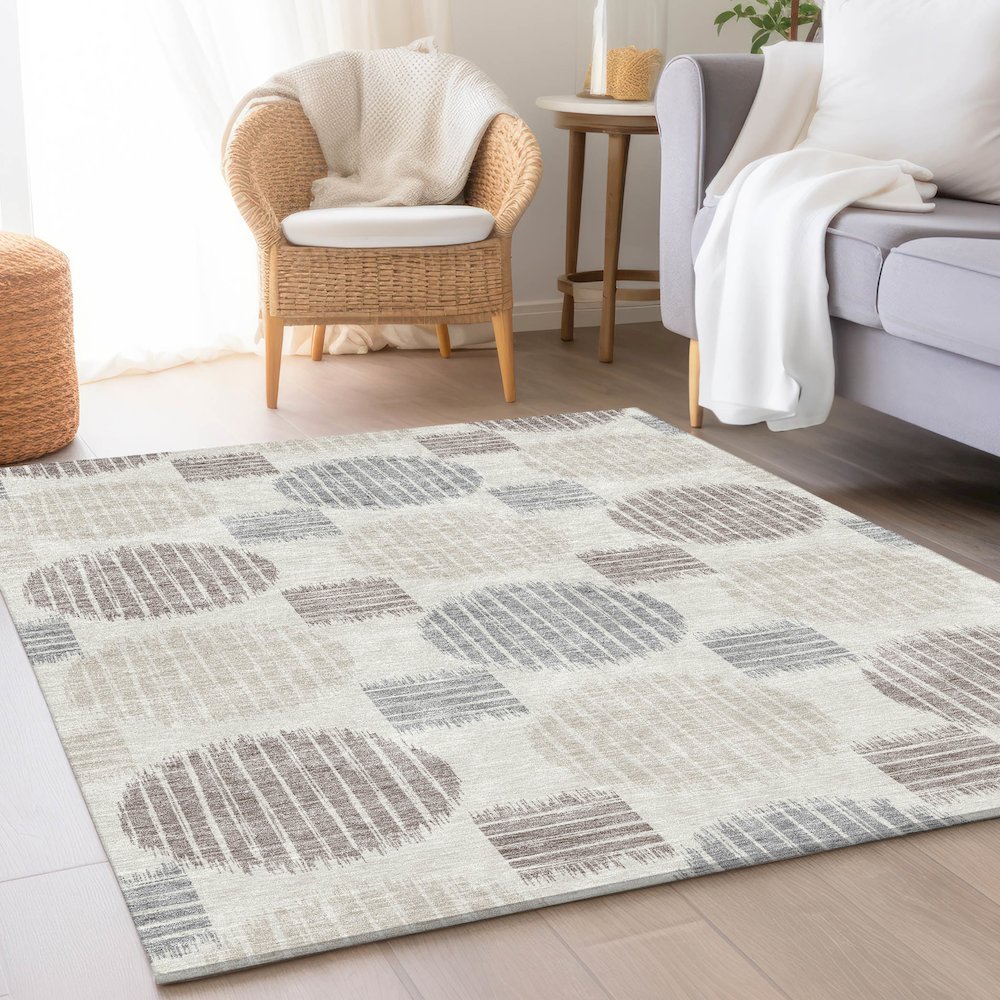 Premium Machine Washable Mayfield AMF900 Ivory 9' x 12' Rug. Picture 5