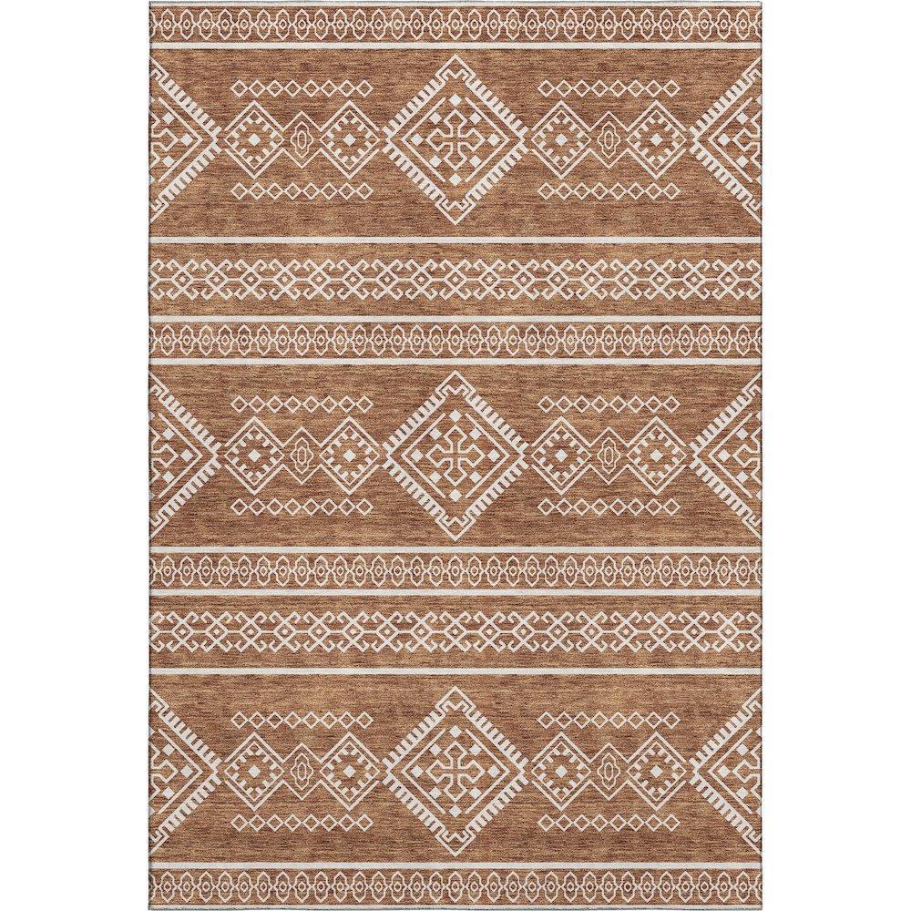 Premium Machine Washable Mayfield AMF901 Paprika 9' x 12' Rug. Picture 1