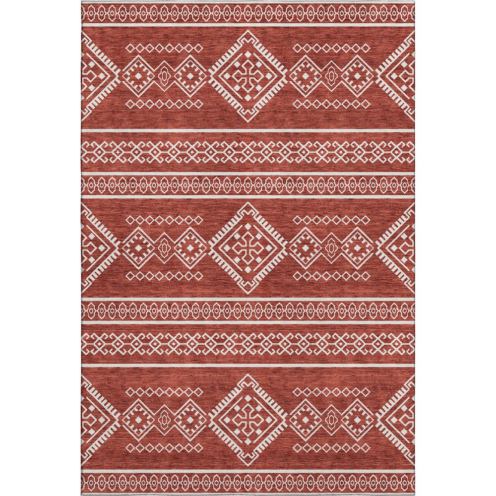 Premium Machine Washable Mayfield AMF901 Red 9' x 12' Rug. Picture 1
