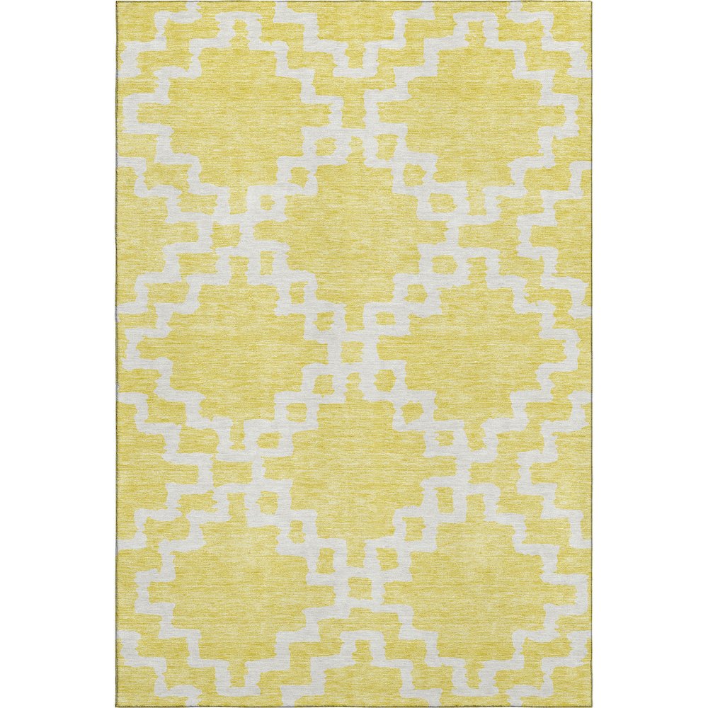Premium Machine Washable Mayfield AMF902 Yellow 9' x 12' Rug. Picture 1