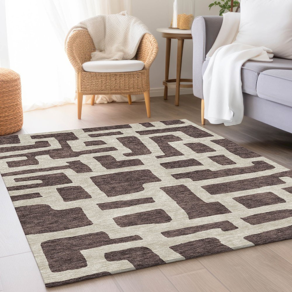 Premium Machine Washable Mayfield AMF903 Fudge 9' x 12' Rug. Picture 5