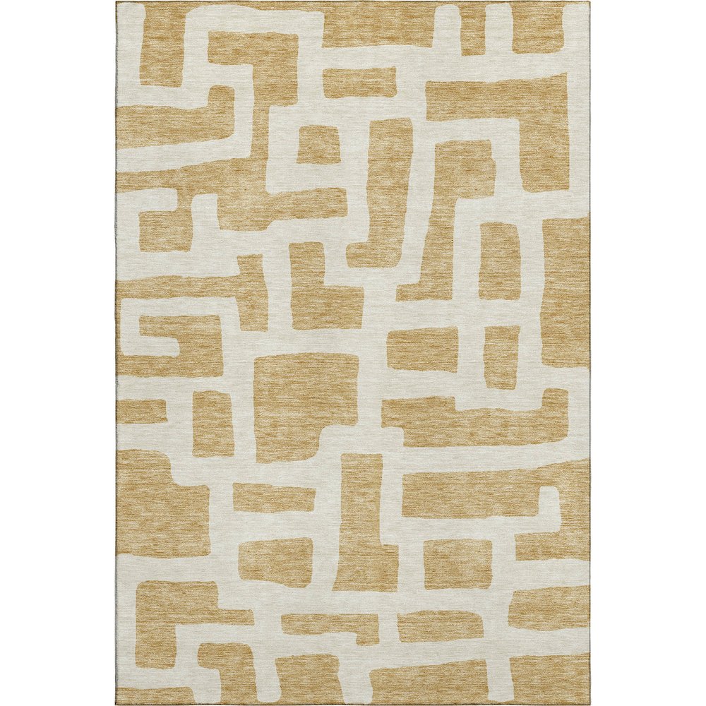 Premium Machine Washable Mayfield AMF903 Gold 9' x 12' Rug. Picture 1