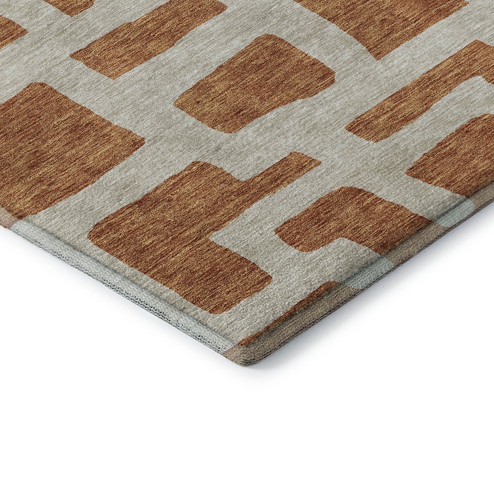 Premium Machine Washable Mayfield AMF903 Terracotta 5' x 7'6" Rug. Picture 3