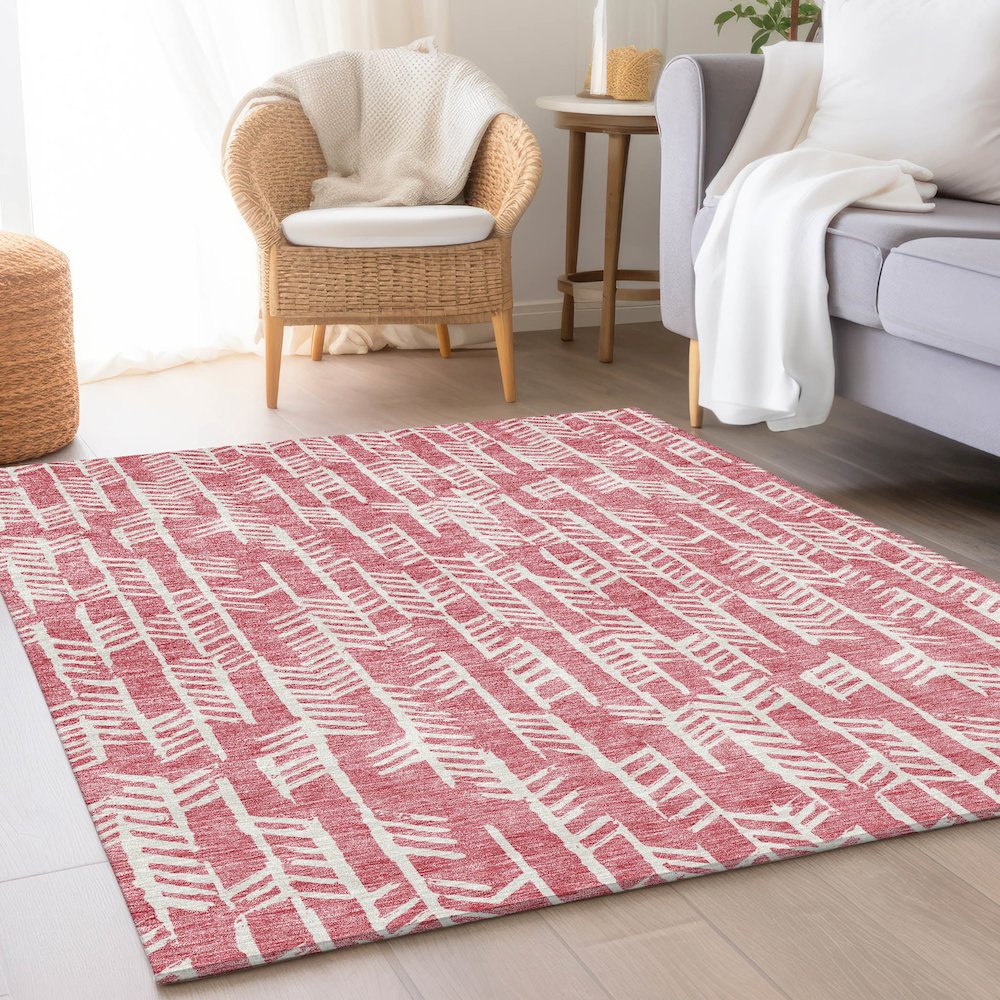 Premium Machine Washable Mayfield AMF906 Blush 9' x 12' Rug. Picture 5