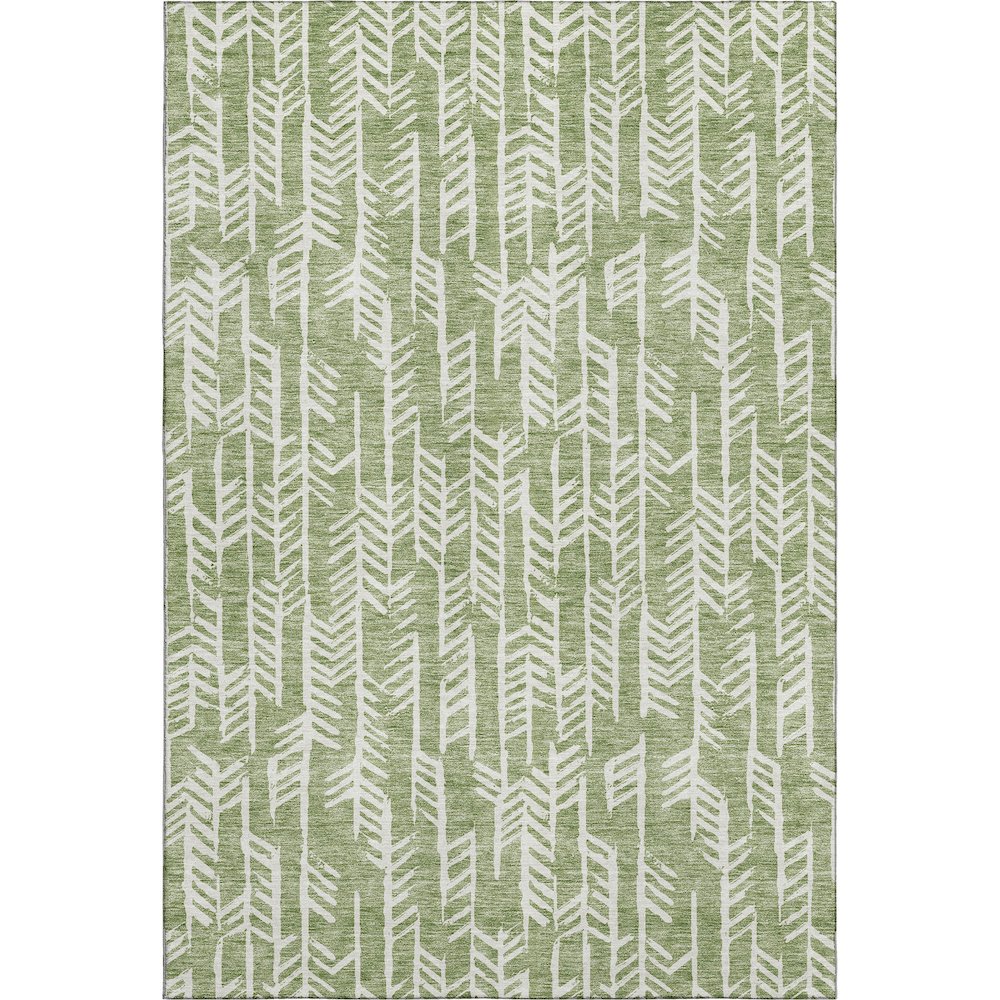 Premium Machine Washable Mayfield AMF906 Green 9' x 12' Rug. Picture 1