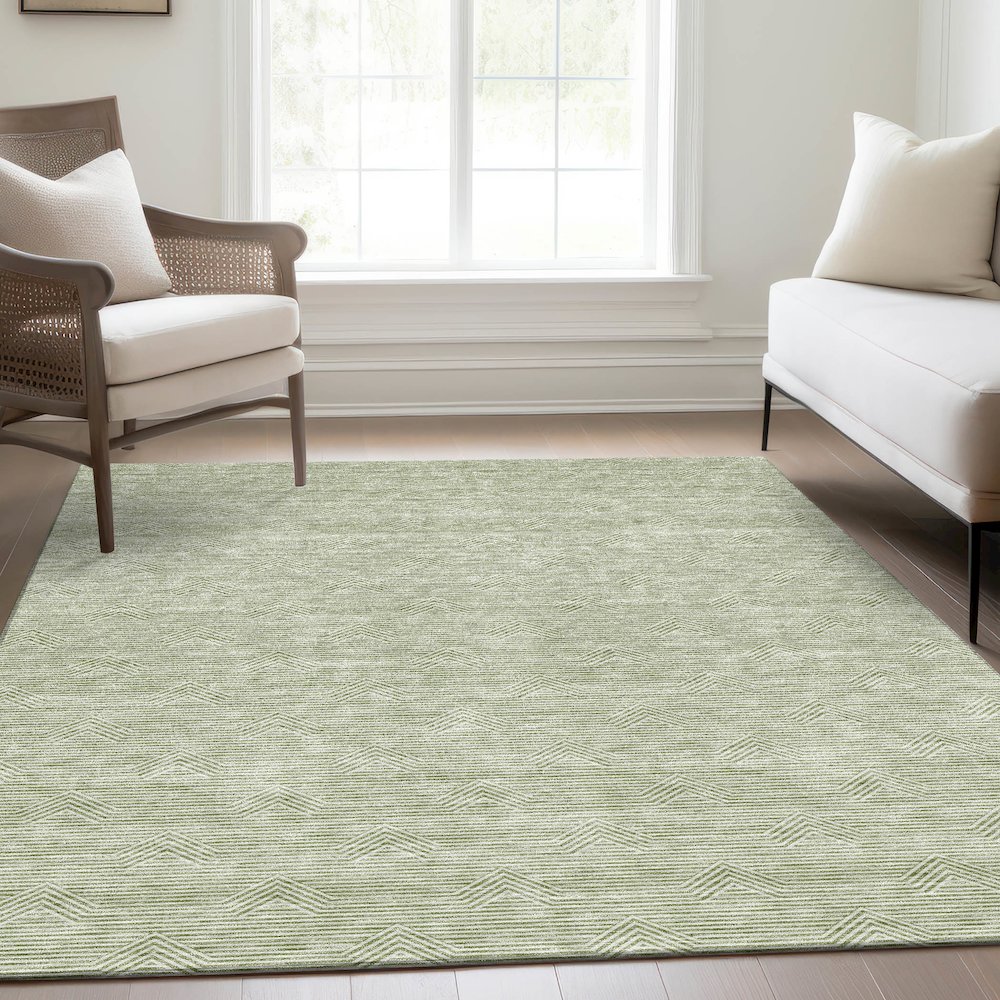 Premium Machine Washable Mayfield AMF910 Aloe 9' x 12' Rug. Picture 6