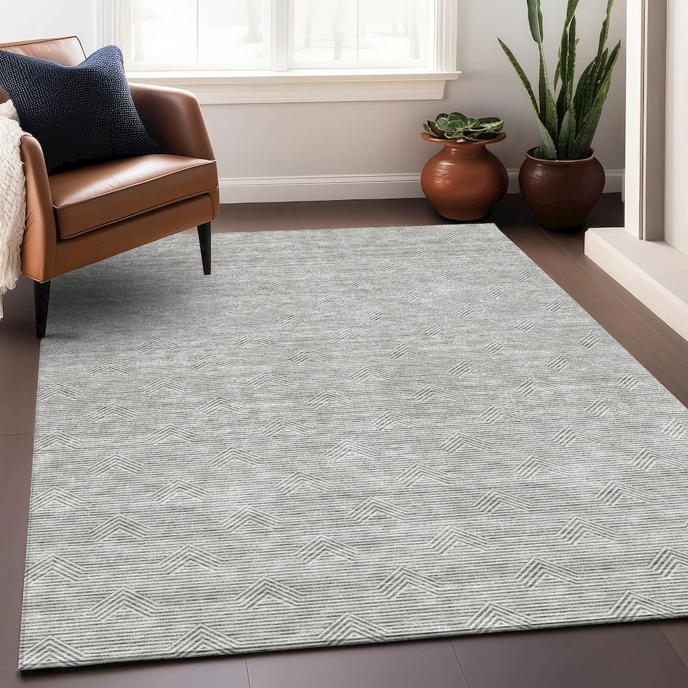 Premium Machine Washable Mayfield AMF910 Gray 9' x 12' Rug. Picture 5