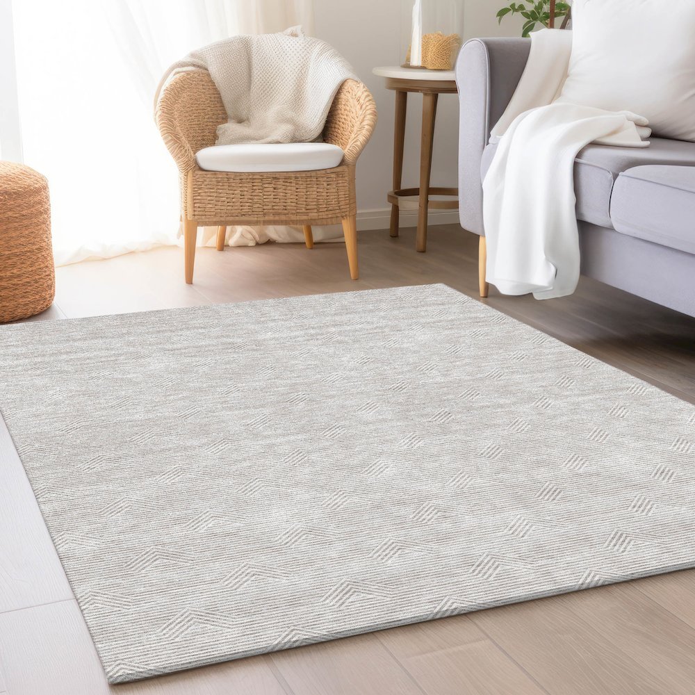 Premium Machine Washable Mayfield AMF910 Taupe 9' x 12' Rug. Picture 5