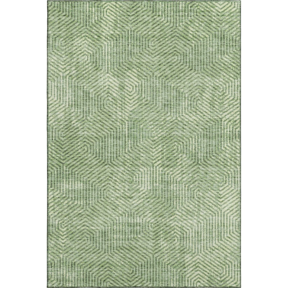 Premium Machine Washable Mayfield AMF912 Green 9' x 12' Rug. Picture 1