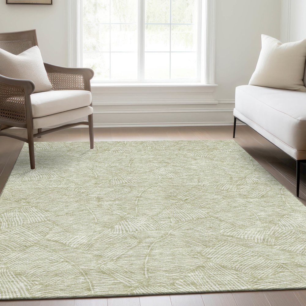 Premium Machine Washable Mayfield AMF913 Aloe 9' x 12' Rug. Picture 6