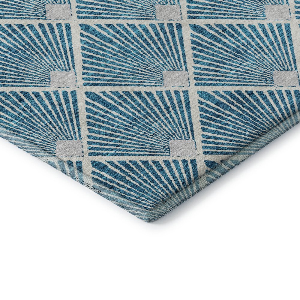 Premium Machine Washable Mayfield AMF914 Teal 5' x 7'6" Rug. Picture 3