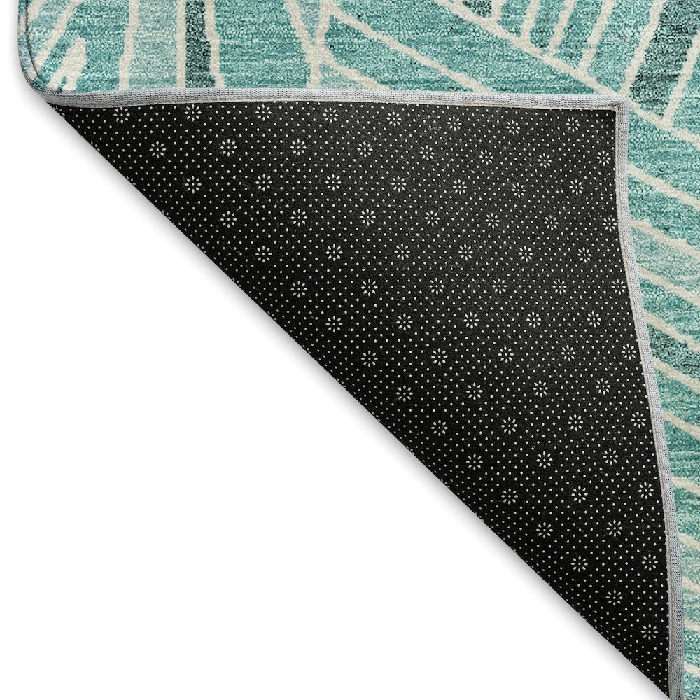Premium Machine Washable Mayfield AMF915 Teal 5' x 7'6" Rug. Picture 2