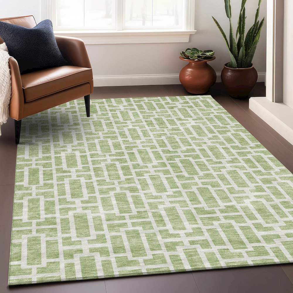 Premium Machine Washable Mayfield AMF916 Aloe 9' x 12' Rug. Picture 5