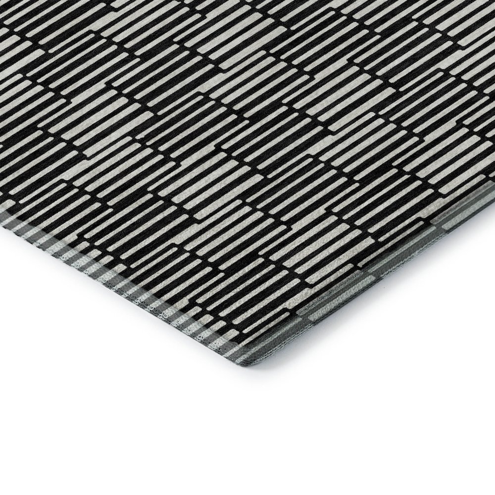 Premium Machine Washable Mayfield AMF918 Black 5' x 7'6" Rug. Picture 3