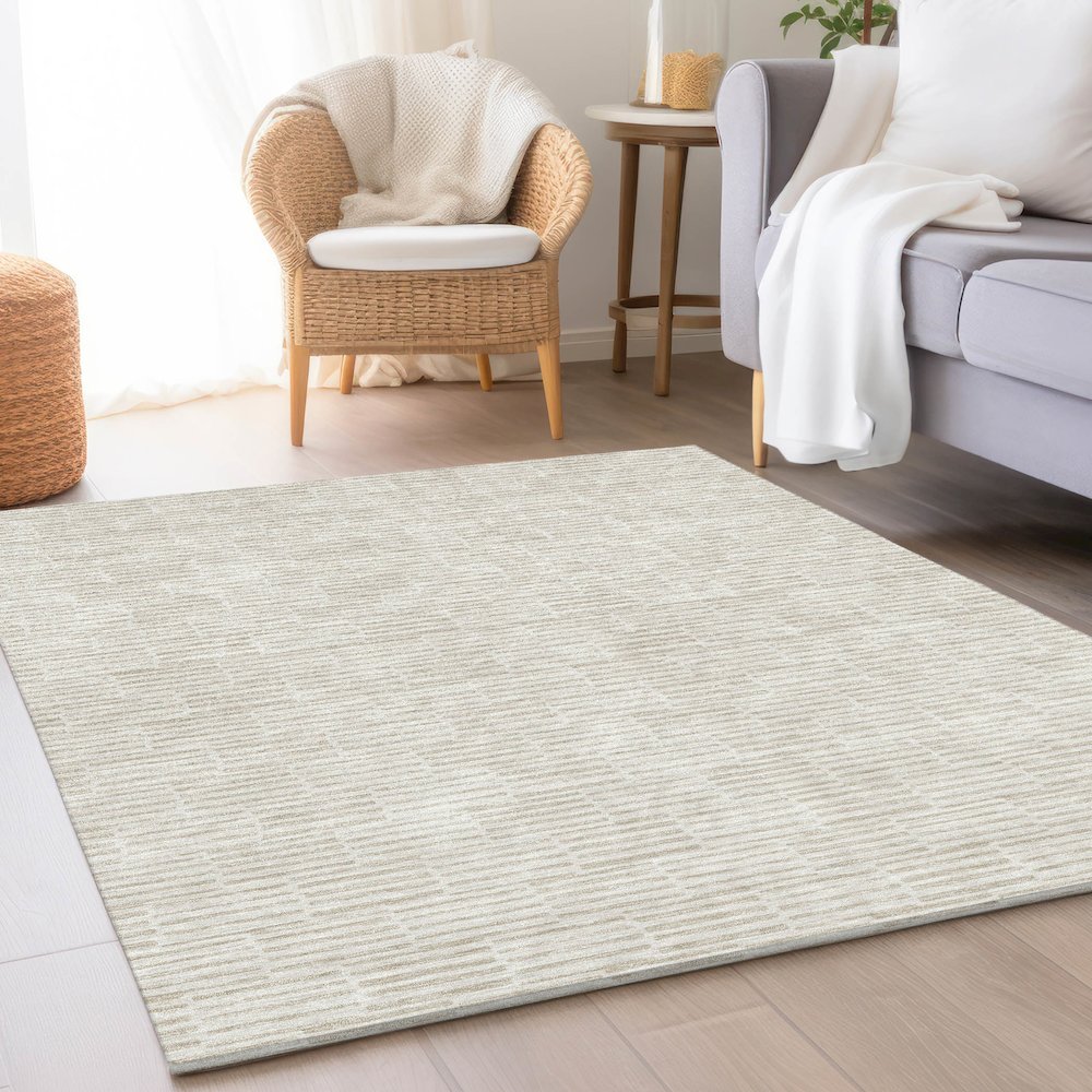 Premium Machine Washable Mayfield AMF918 Ivory 9' x 12' Rug. Picture 5