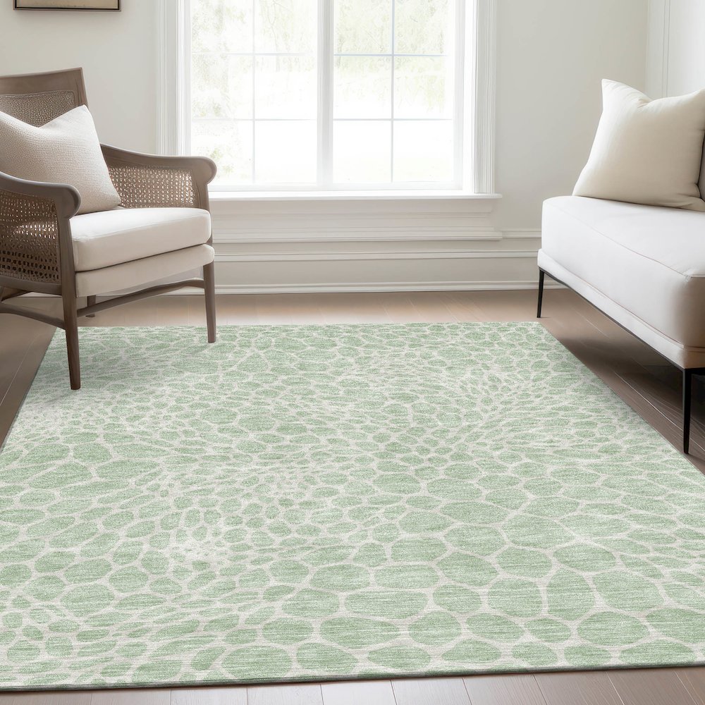 Premium Machine Washable Mayfield AMF919 Mint 9' x 12' Rug. Picture 6
