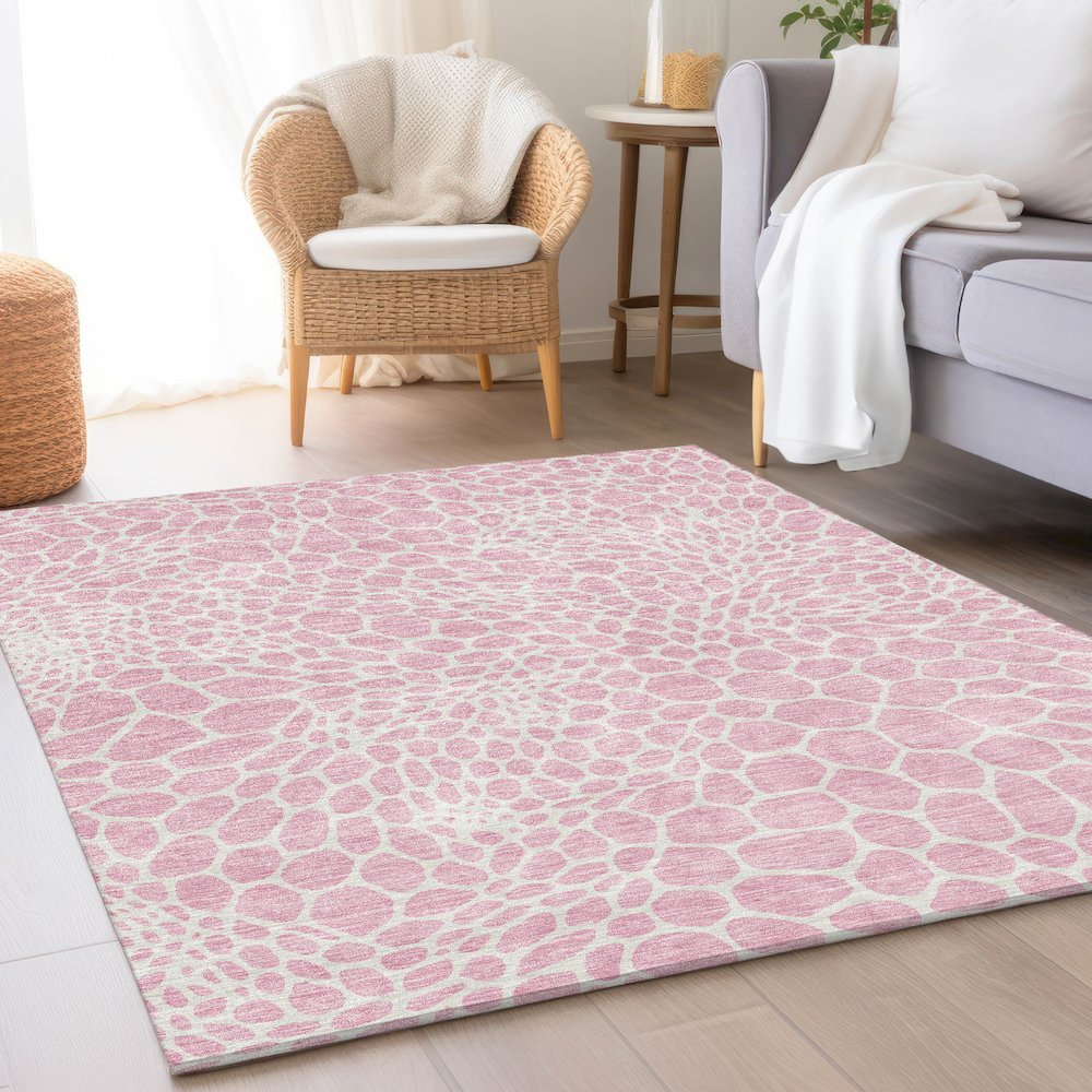 Premium Machine Washable Mayfield AMF919 Pink 9' x 12' Rug. Picture 5