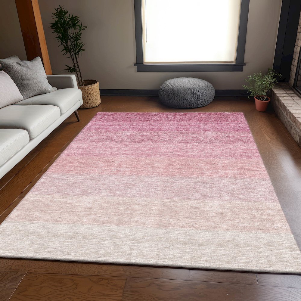 Premium Machine Washable Mayfield AMF928 Pink 9' x 12' Rug. Picture 6